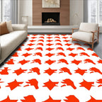 Bold Orange Geometric Star Pattern Rug