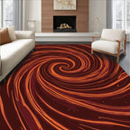 Abstract Swirls Warm Nebula Pattern Rug