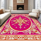 Ornate Fuchsia Floral Mandala Design Rug