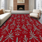 Festive Evergreen Pine Pattern Rug
