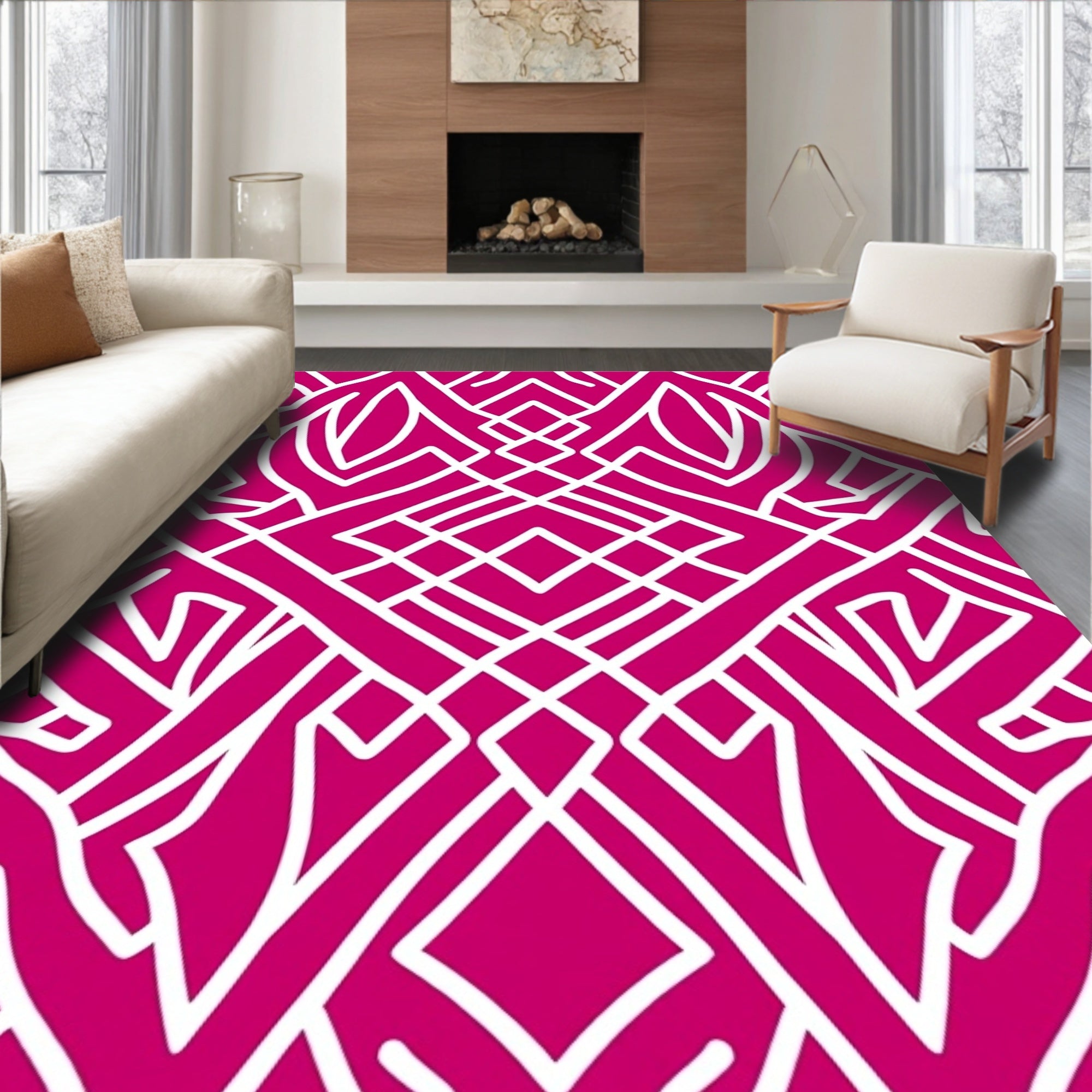 Bold Geometric Abstract Pattern Rug