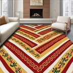 Striped Geometric Floral Band Pattern Rug