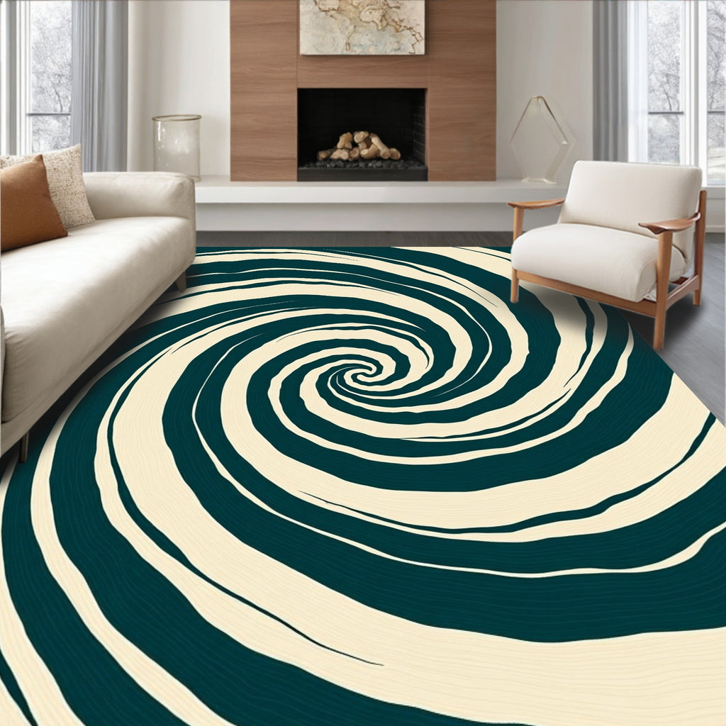 Drawn Swirl Abstract Pattern Rug