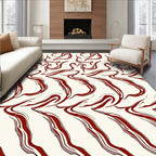 Abstract Red Swirl Pattern Rug