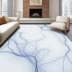 Subtle Blue Abstract Organic Lines Rug