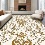 Classic Scrolling Floral Damask Pattern Rug