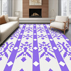 Striped Geometric Snowflake Pattern Rug