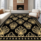 Art Deco Gold Fan Pattern Rug