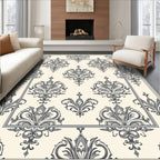 Elegant Damask Vintage Scroll Pattern Rug