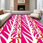 Bold Pink Orange Striped Pattern Rug
