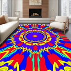 Vibrant Floral Mandala Graphic Design Rug