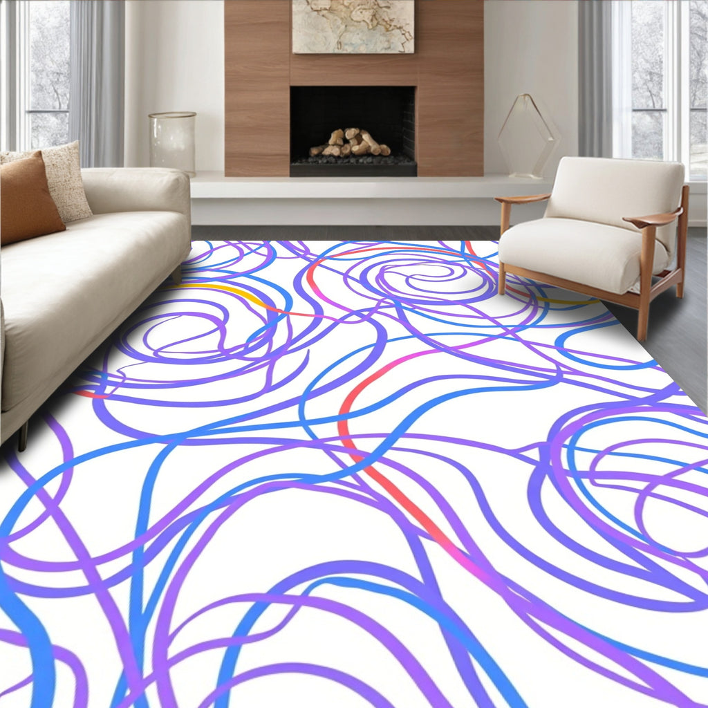 Whimsical Swirl Abstract Design Rug
