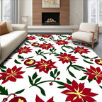 Scarlet Floral Ornament Garden Accent Rug