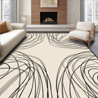 Abstract Swirls Line Art Pattern Rug