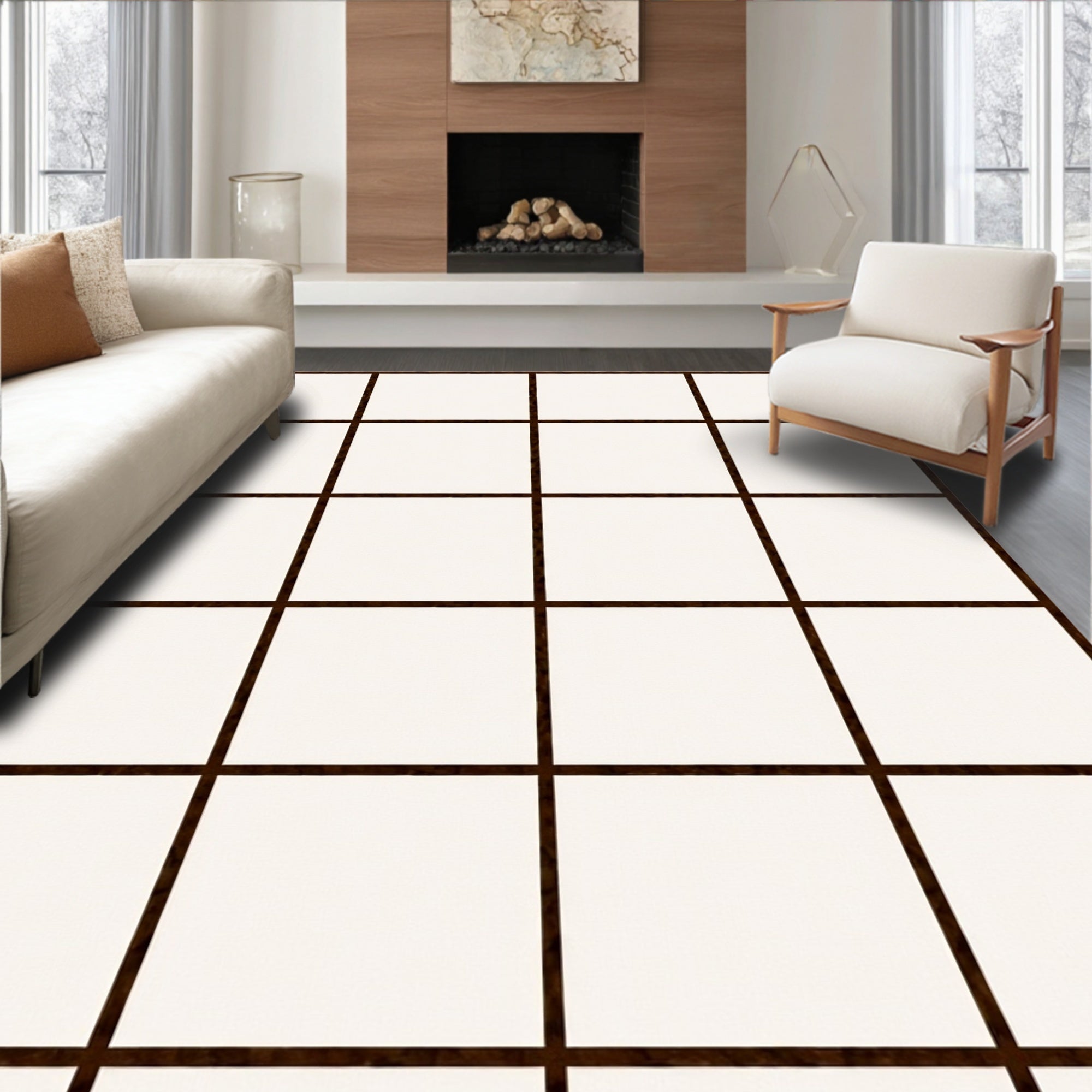 Simple Grid Pattern Rug