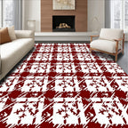 Plaid Snowflake Festive Pattern Rug