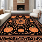 Orange Pumpkin Paisley Artwork Rug