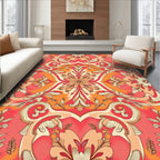 Ornate Floral Swirls Pattern Design Rug