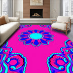 Vibrant Floral Pattern Mandala Design Rug