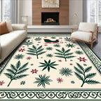 Winter Sleigh And Leaf Pattern Rug