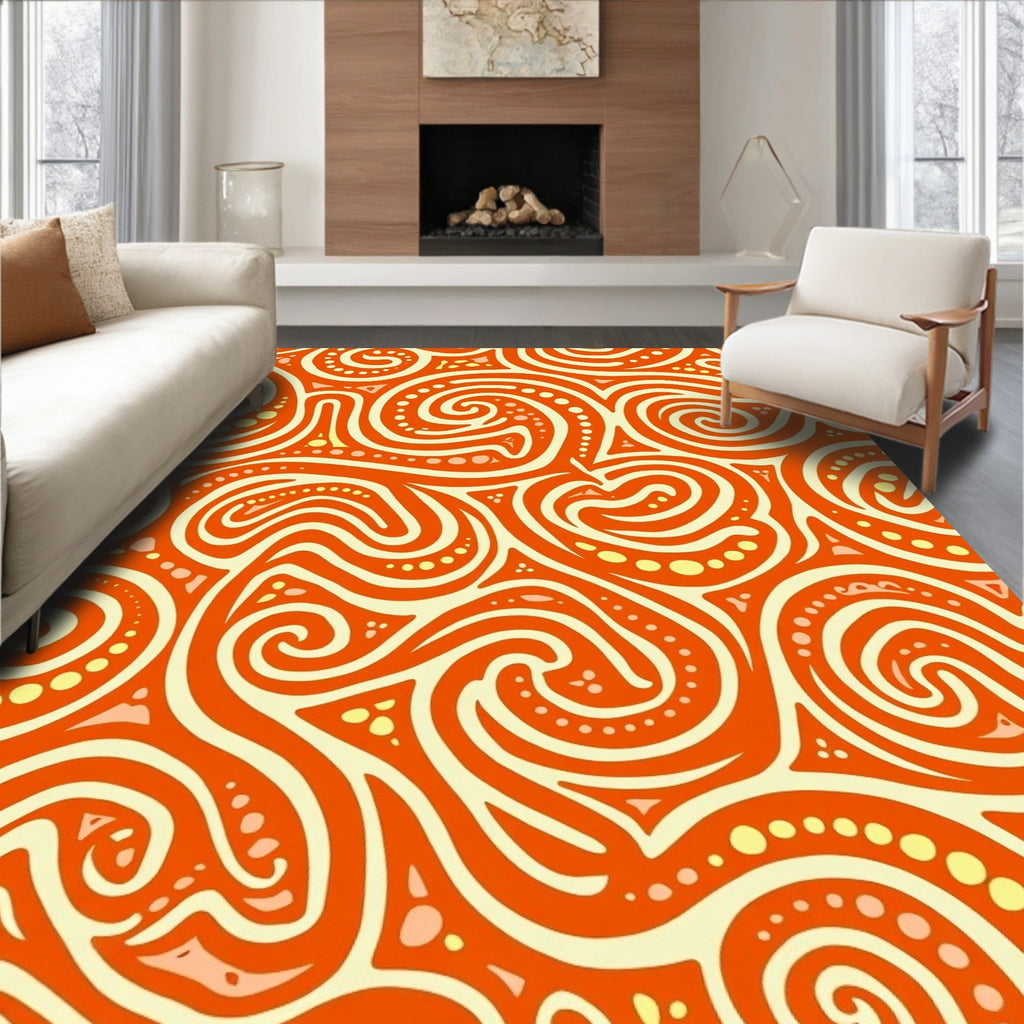 Bold Psychedelic Swirl Pattern Rug