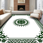 Embroidered Sunburst Border Rug