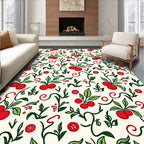 Cherry Vine Botanical Print Rug