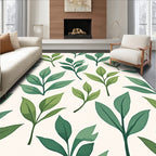 Green Leaf Botanical Pattern Rug