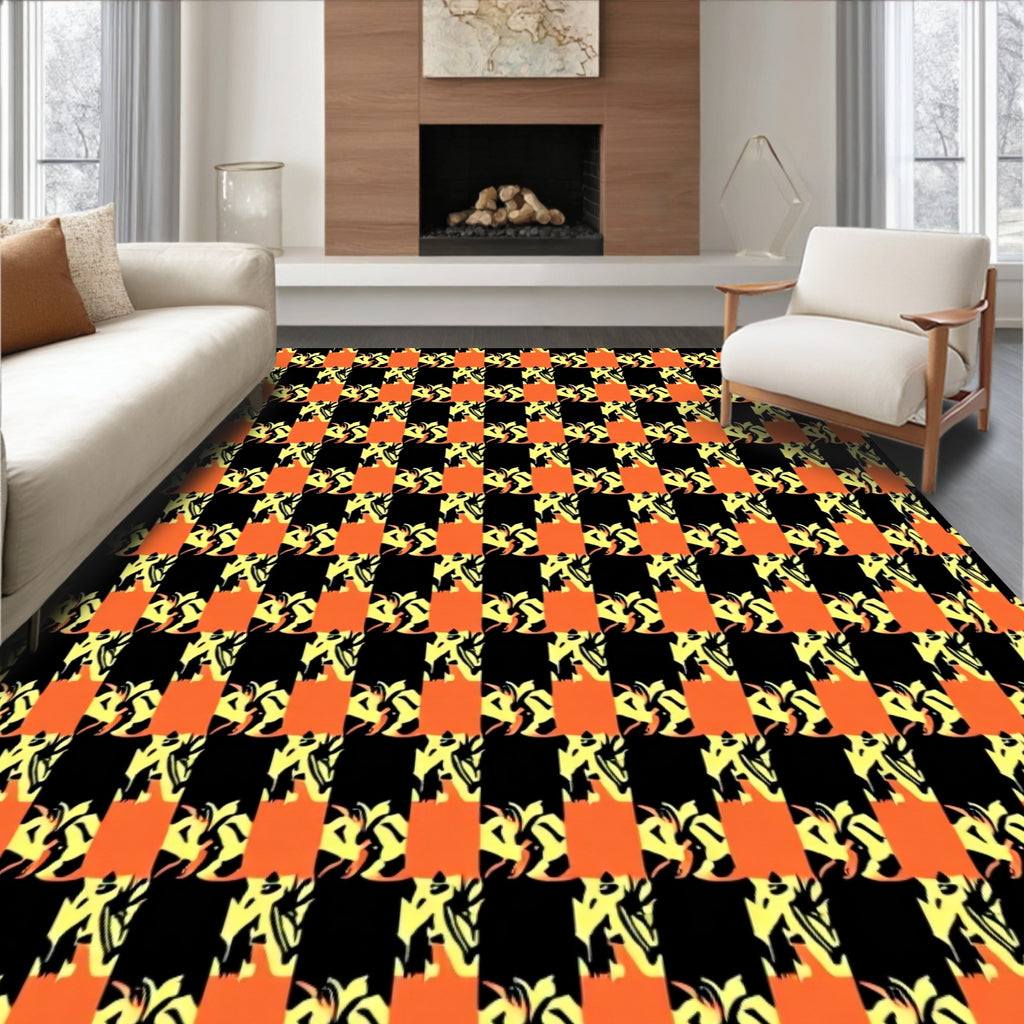 Bold Abstract Checkered Pattern Rug