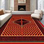 Bold Geometric Tribal Fire Rug