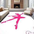 Pink Ballerina Silhouette Dance Pattern Rug
