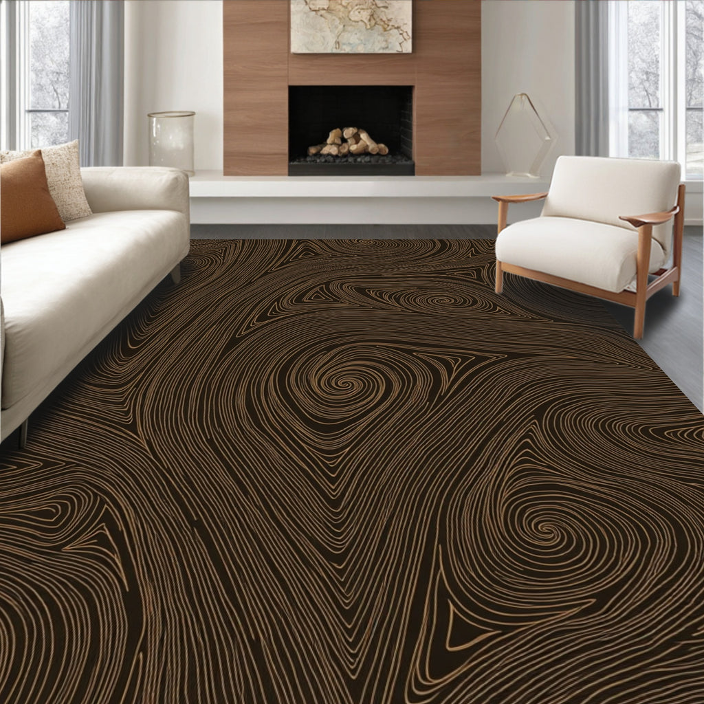 Organic Swirl Triangle Pattern Design Rug