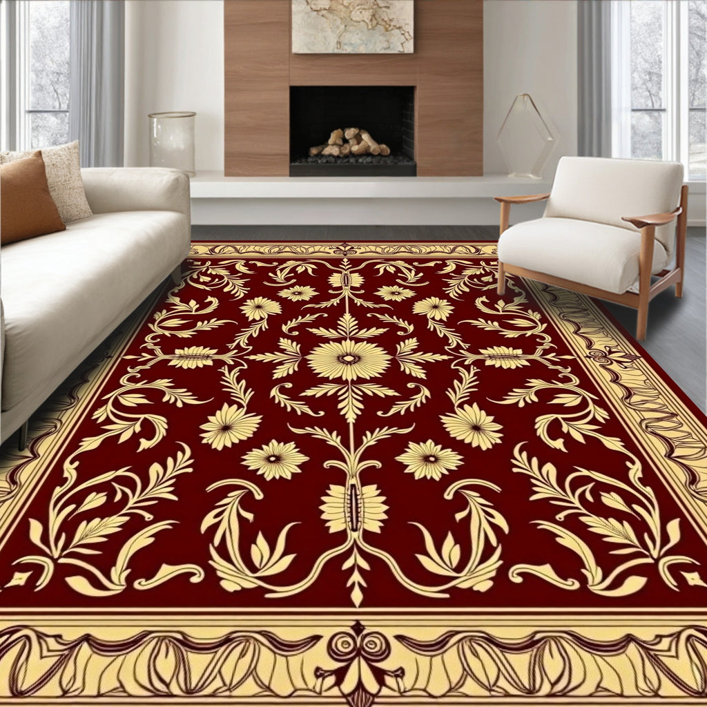 Rich Floral Motif Vintage Design Rug