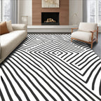 Geometric Wavy Stripe Abstract Rug