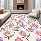 Blooming Floral Branches Pattern Rug