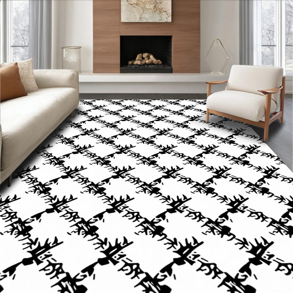 Abstract Diagonal Geometric Pattern Rug