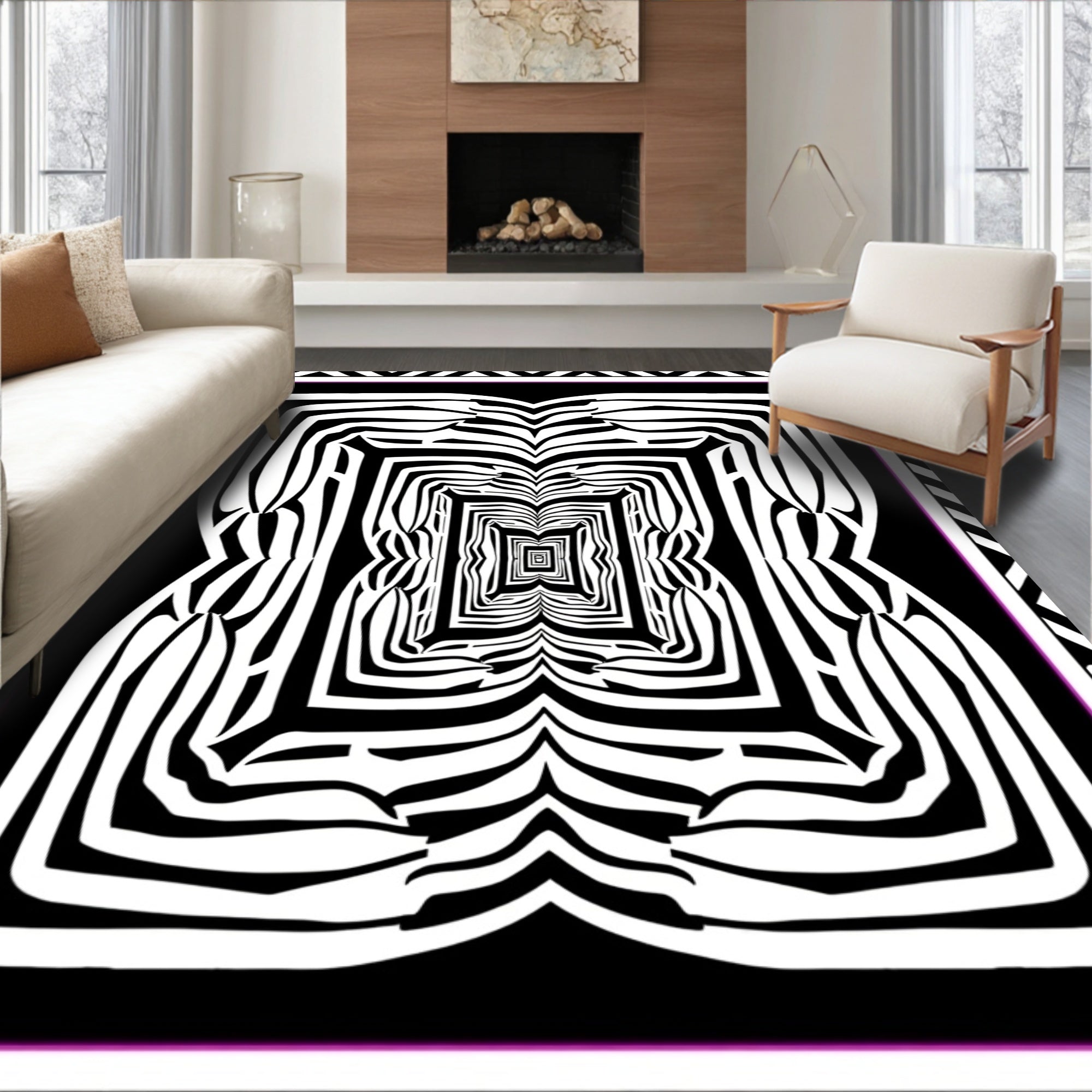 Abstract Zebra Stripe Infinity Rug