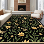 Yellow Floral Butterfly Meadow Rug