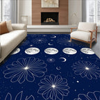 Celestial Moon Flower Garden Design Rug