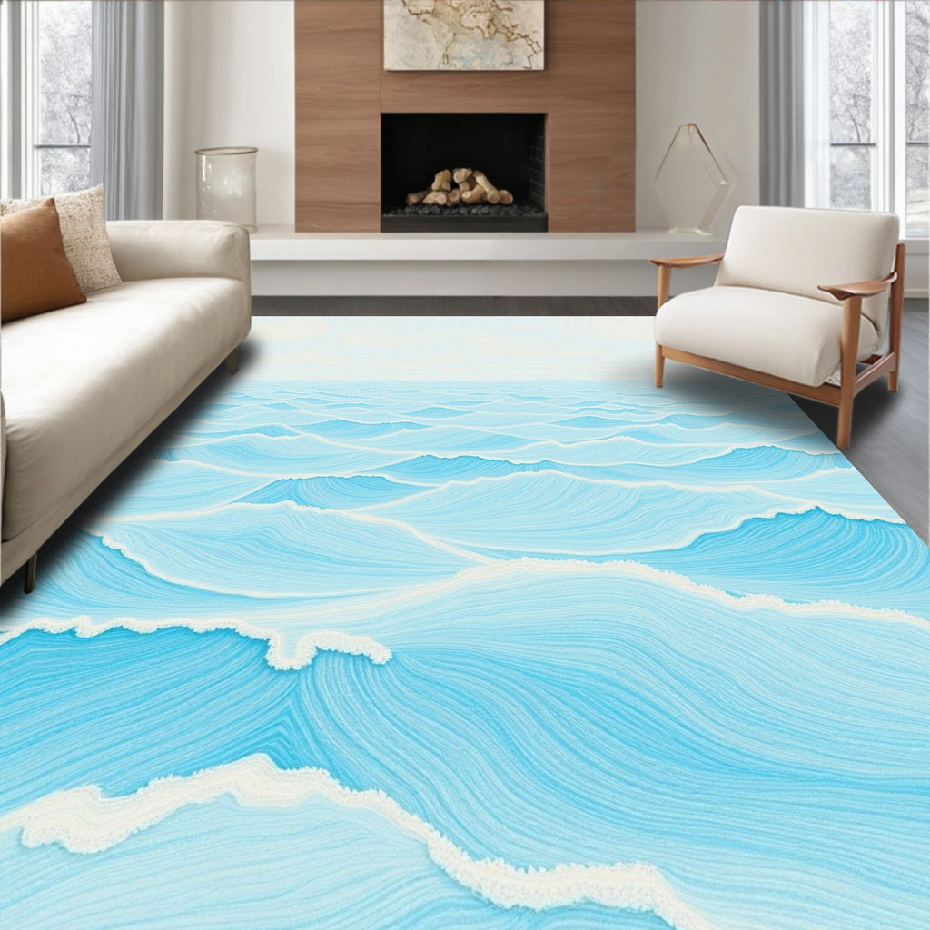 Ocean Wave Pattern Rug