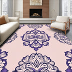 Intricate Violet Mandala Pattern Rug