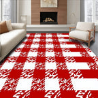 Classic Red Checkered Graphic Rug