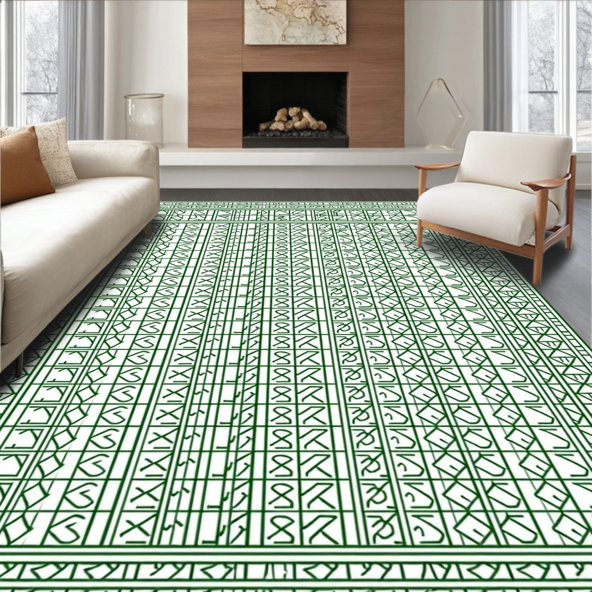 Intricate Geometric Patterned Design Rug