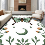 Whimsical Nature Butterfly And Moon Rug