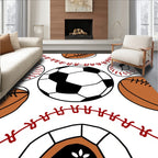 Playful Sports Ball Collage Design Rug