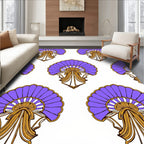 Art Deco Fan Pattern Violet Gold Rug