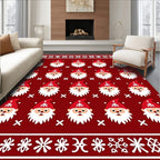 Red And White Christmas Gnome Repeat Rug