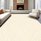 Cream Abstract Swirl Contour Rug