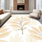 Organic Leaf Branch Neutral Pattern Rug