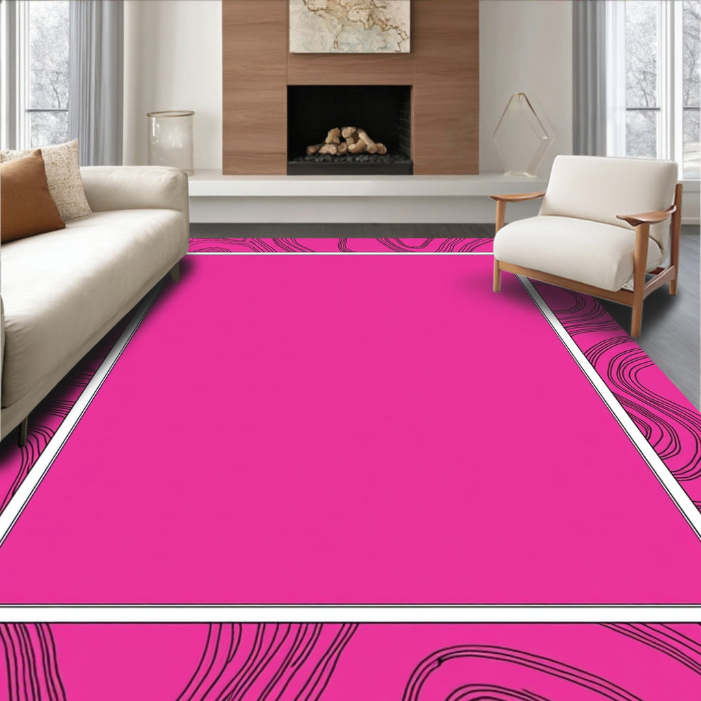 Bold Wavy Line Art Pattern Rug